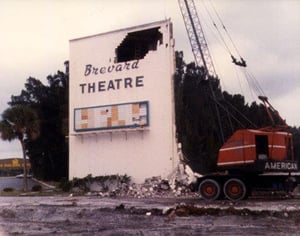 Brevard Theater sign demolition.