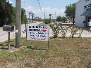 Sign in front of drive-in