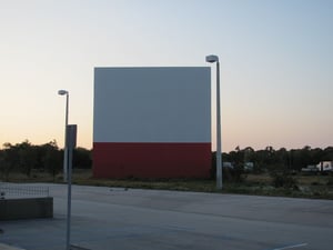 Screen of the old Fort Pierce drive-in theater on South U.S. 1. Out of the past and now a auto dealership