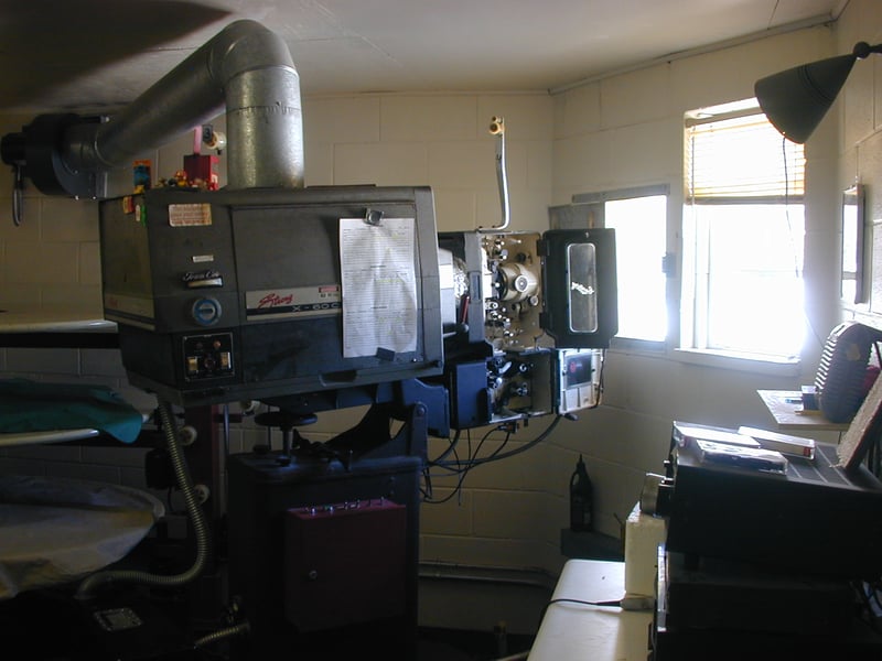 projector booth; taken on February 2001