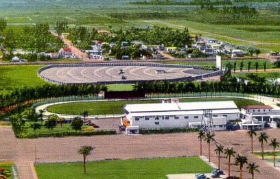 This is an old postcard view, with the Hollywood Kennel Club in the foreground.