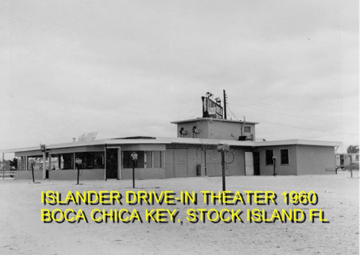 Islander Drive-In Theater on Boca Chica Key, Stock Island, Florida from a 1960 postcard. Jimmy Buffett's 1988 video Take Another Road was filmed here. You can see it on YouTube...WATCH IT