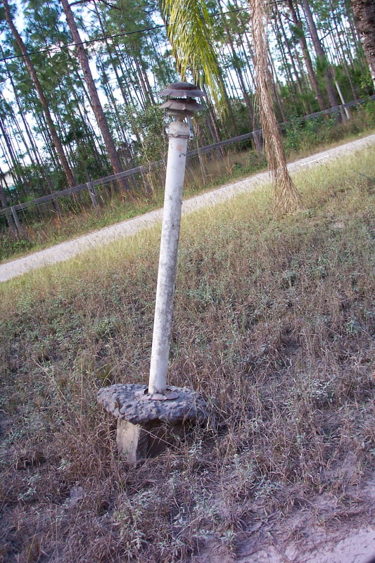 light fixture pole.