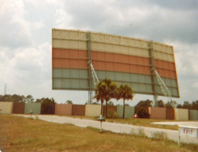 The back of the screen at the Nova Drive-In. Image is from 1979.