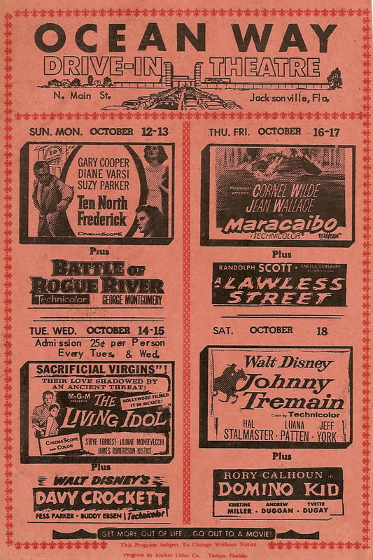 1958 Flyer for the Ocean Way Drive-In