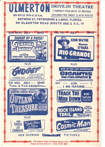 Another flyer from the Ulmerton/Palm Drive-in in St. Petersburgh FL
