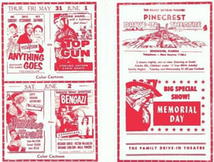 mid-1950s program(from http://www.geocities.com/moonglow_drivein/index.html)
