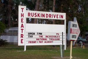Marquee and entrance sign.