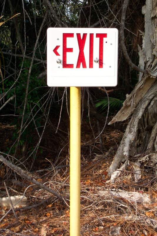 Exit sign.