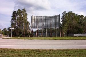 View of screen tower from across the street.