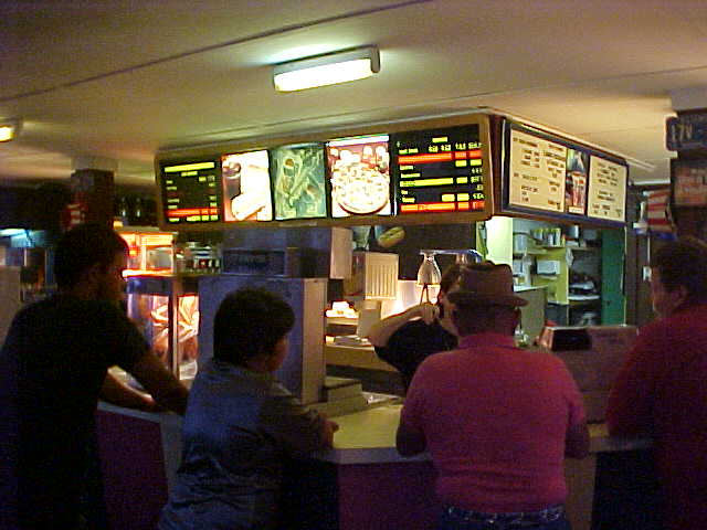 inside at the snack bar