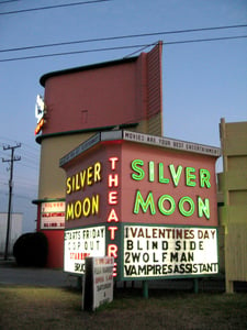 THE ROADSIDE NEON MARQUEE WITH THE SCREEN BACK.