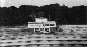 A view of the concession/indoor/projection building.