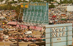 1970's Postcard of the Thunderbird Drive-In Theater Swap Shop