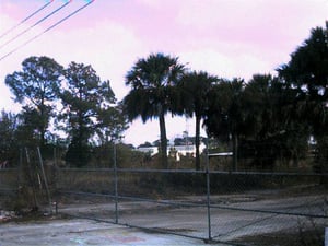 Former location of the roadside marquee. It was torn down about a week ago.