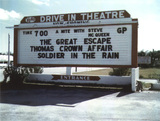 The Vero Drive-In was located south of town on US 1. The theater was operating by 1955, its operator being Talgar Theatres. It was replaced by a shopping center in 1981, with one of its tenants being the Majestic 11 multiplex.