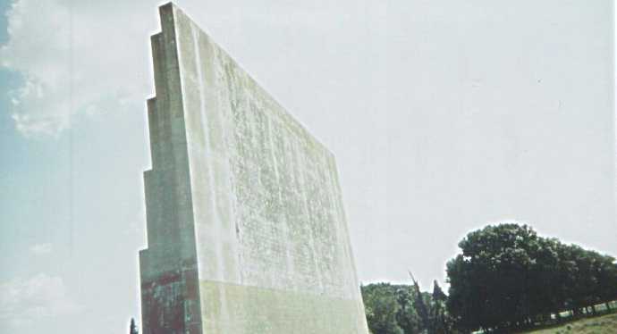 The screen side of the Wales Drive-In tower.