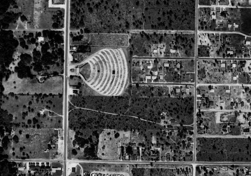 1957 view of the skyway way drive-inn