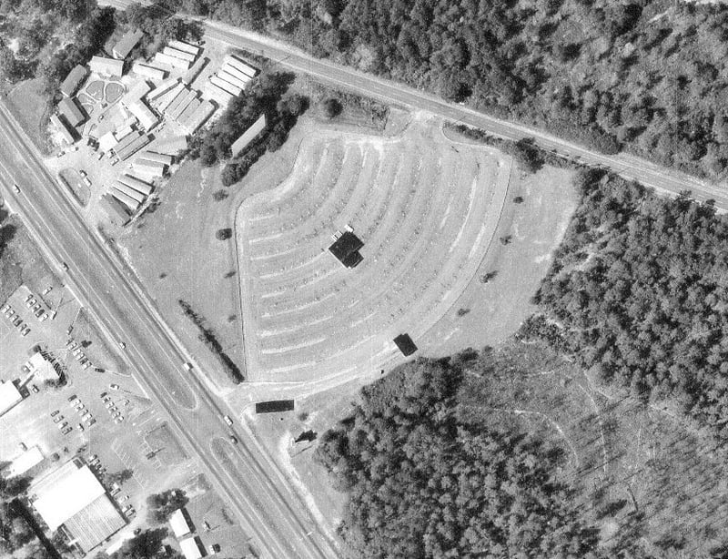 Aerial view of the Athens Drive-In from 11-3-78. Photo from the Georgia DOT.