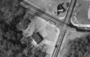 Aerial view of the marquee at the Bankhead Drive-In from 1978. Photo from the Georgia DOT.