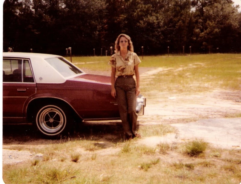 Barbara Bearden, co-owner in parking area