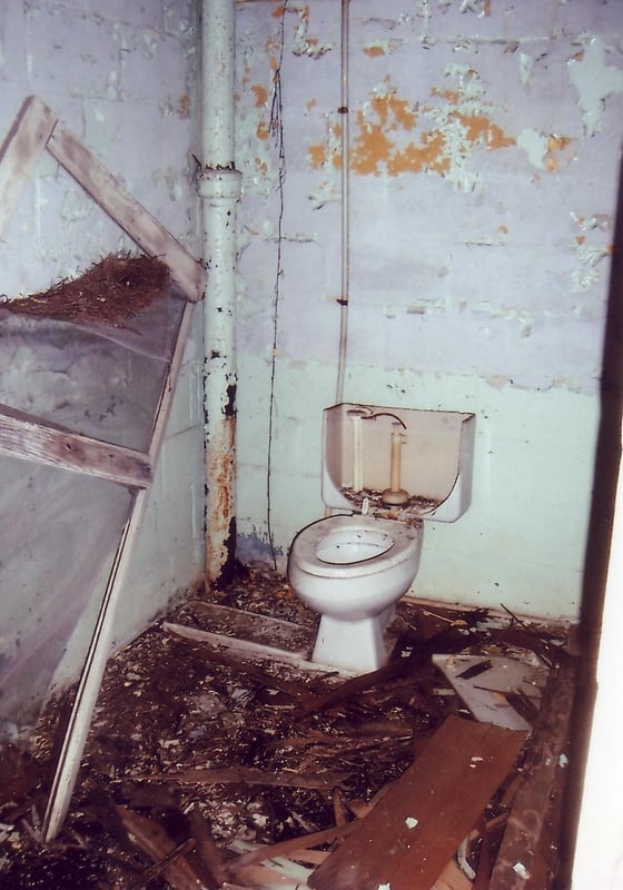 Destroyed restroom