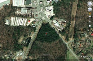 Google Earth image of site-located at intersection of Marietta Hwy and Univeter Rd