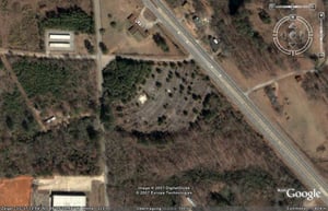 Aerial view of former drive-in site