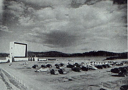 Cedar Valley lot with screen in background, from an old trade magazine