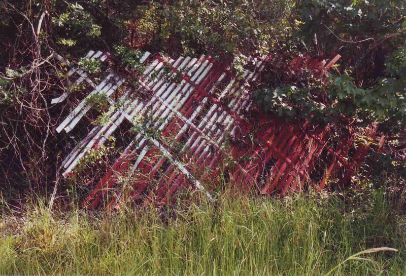 Piece of remaining fence along the rear perimeter