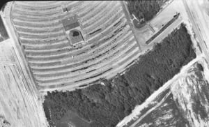 Aerial view showing part of the Fulton Blvd. Drive-In from the late 60's. Photo from the Georgia DOT.