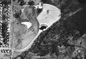 Aerial view of the Glenwood Drive-In from 1962. Photo from the Georgia Department Of Transportation.