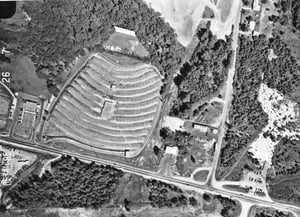 Aerial view of the Gwinnett Drive-In from 1973. Photo from the Georgia Department of Transportation.