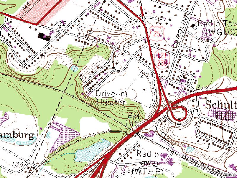 USGS Map of former location