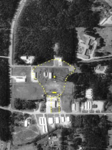 Terraserver image 1999.  Possible remnants of car rows on rt side of photo.