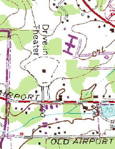 Looks like it was on Airport Rd. according to the topo map.