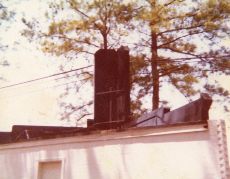 The back of the marquee at the Lithia Drive-In from 1979.