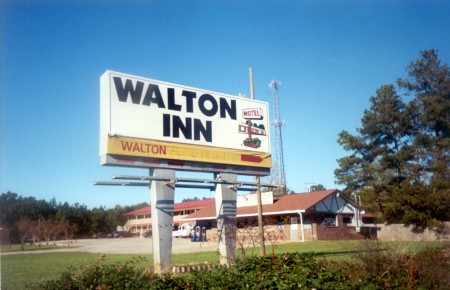 old Monroe Drive-In marquee now used for the sign at Walton Inn Motel