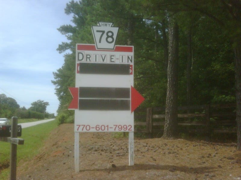 sign for apartments now on former site