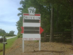 sign for apartments now on former site