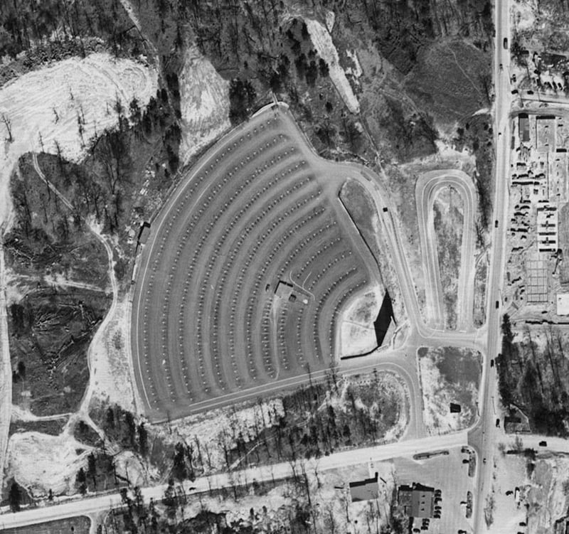The Piedmont Drive-In opened in 1947.  The aerial photo was taken in 1949 during an aerial survey of Atlanta, GA.  The other photos were taken in 1951 by Lane Bros. Photos used with permission from Georgia State University Pullen Library Special Collectio