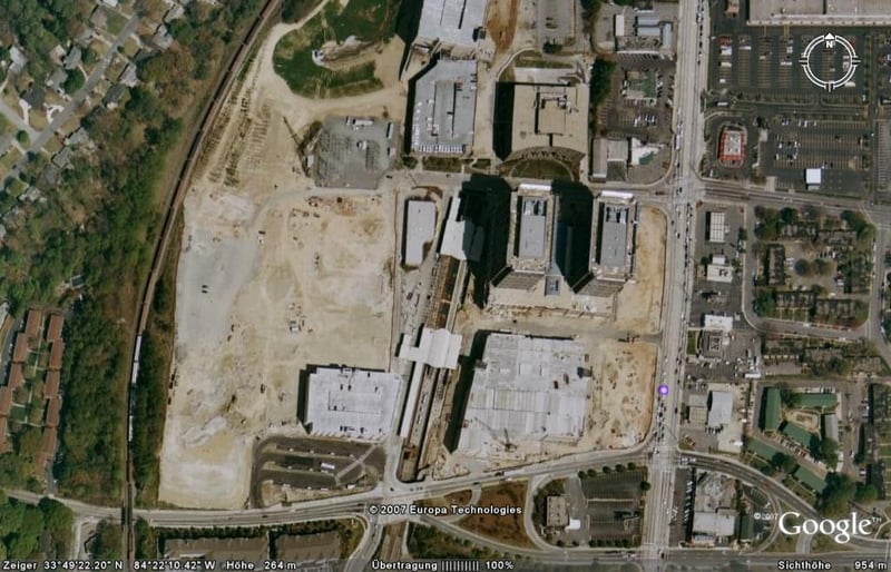 Aerial view of former drive-in site