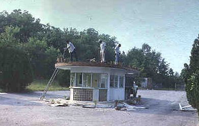 Rexview ticket booth as it was being demolished