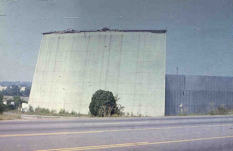 The Rexview screen tower as seen from 45th Street (GA 85)prior to demolition.