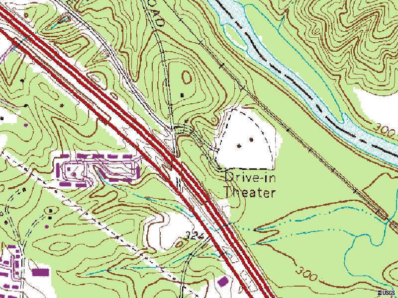 USGS map of former site
