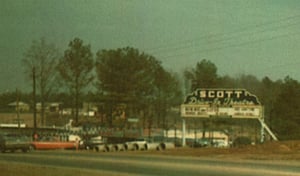 Pic of the Scott Drive-In's original marquee from around early 60's.