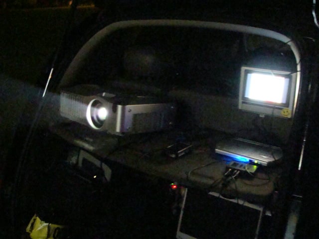 The LCD projector and the laptop used to project the movie at the Starry Night D-I in Fort Valley, Georgia.