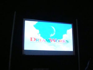 Another shot of the screen at the Starry Night D-I in Fort Valley, GA.  A generator was placed behind the screen to provide the power needed to operate the projection equipment.