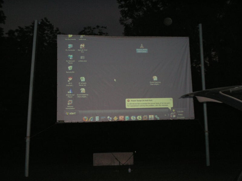 Movie screen at Starry Night Drive In