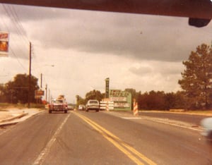 Here's a pic as we were riding away from what was then the Starlight Twin Drive-In. Photo from 1979. Notice how Moreland Ave was being widened back then